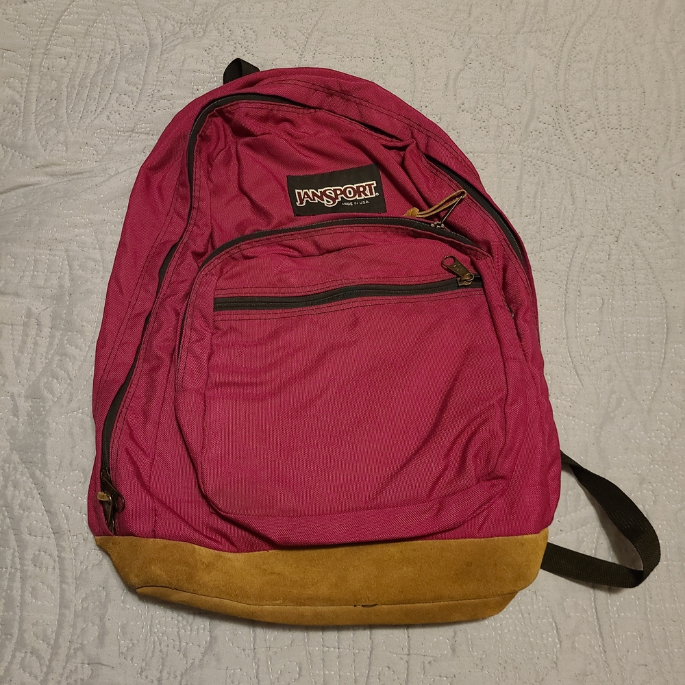 JanSport Fuchsia and Tan Backpack